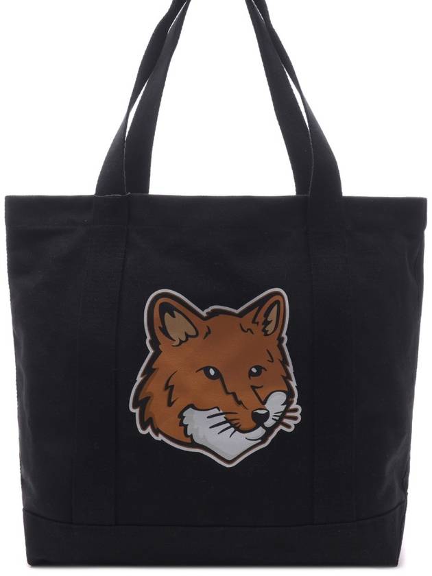 Fox Head Print Tote Bag Black - MAISON KITSUNE - BALAAN 2