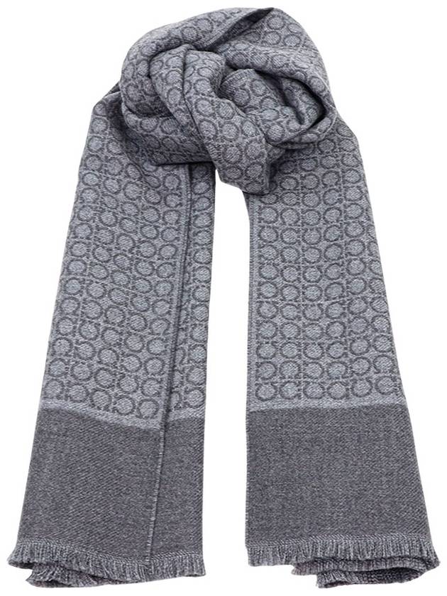 Gancini Muffler Grey - SALVATORE FERRAGAMO - BALAAN 2