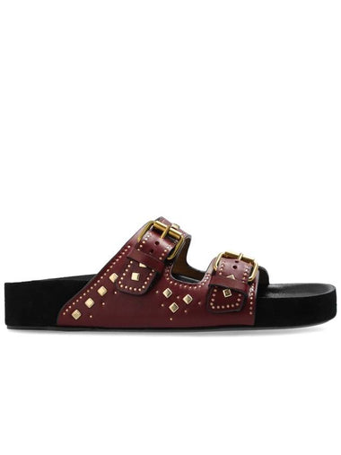 Isabel Marant Slides Lennyo, Women's, Burgundy - ISABEL MARANT - BALAAN 1