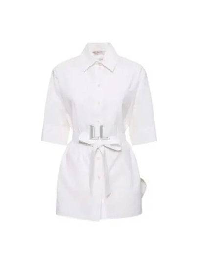 Texas Waist Belt Short Sleeve Shirt White - MAX MARA - BALAAN 2