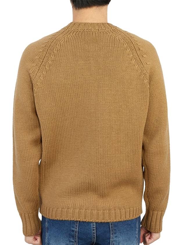 Men’s Merino Wool Knit Top Brown - TEN C - BALAAN 5