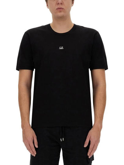 70/2 Mercerized Jersey Logo Short Sleeve T-Shirt Black - CP COMPANY - BALAAN 2