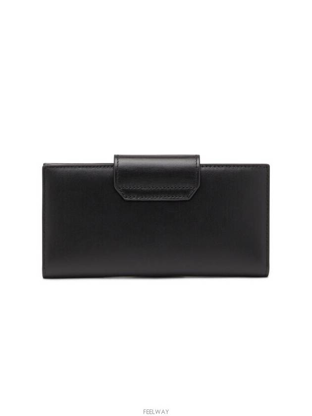 Julie D Logo Leather Long Wallet Black - DIESEL - BALAAN 5