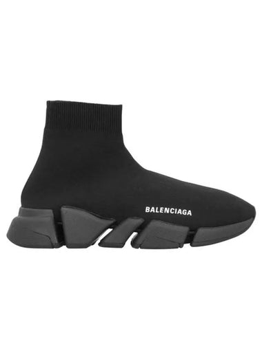 Women's Speed 2 0 Recycled Knit High Top Sneakers Black - BALENCIAGA - BALAAN 1