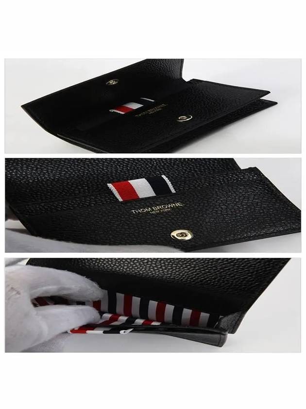 Logo Stamp Card Hoder Black - THOM BROWNE - BALAAN 4