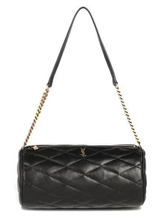 Women's Sade Small Tube Quilted Lambskin Shoulder Bag Black - SAINT LAURENT - BALAAN 2