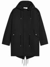 Technical Cotton Long Parka Black - CELINE - BALAAN 2