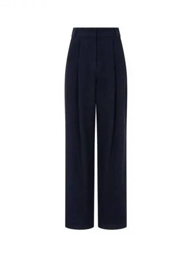 Women s Boucle Herringbone Pleated Pants Navy 271972 - EMPORIO ARMANI - BALAAN 1