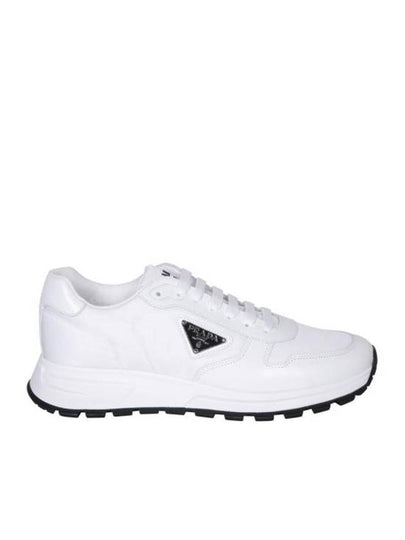 Prax 01 Re-Nylon Brushed Leather Low-Top Sneakers White - PRADA - BALAAN 2