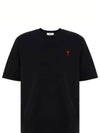 Small Heart Logo Boxy Fit Short Sleeve T-Shirt Black - AMI - BALAAN 2