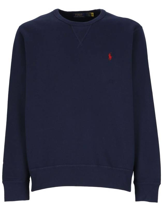 Embroidered Logo Pony Crew Neck Sweatshirt Navy - POLO RALPH LAUREN - BALAAN 2