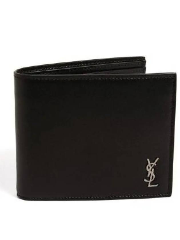 Tiny Cassandre East West Wallet in Matte Leather Black - SAINT LAURENT - BALAAN 2