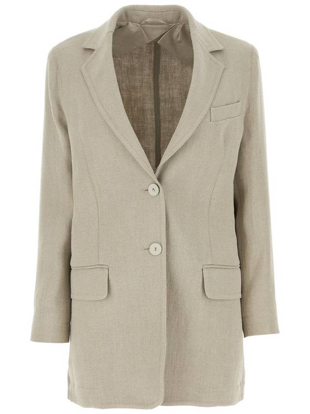 Women's Oversized Linen Blazer Jacket White - MAX MARA - BALAAN 2