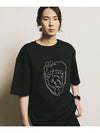 Face drawing embroidery short sleeve t shirt black - FFEFF STUDIO - BALAAN 4