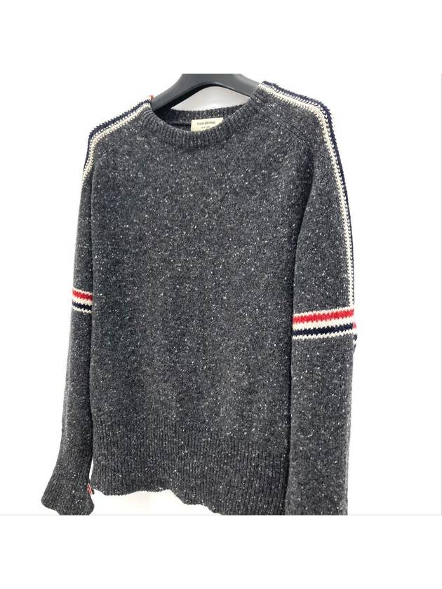 Mohair armband striped crew neck knit - THOM BROWNE - BALAAN 3