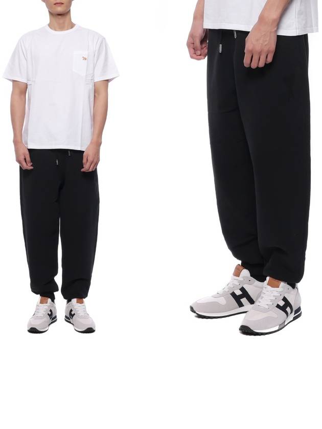 Big Heart Logo Track Pants Black - AMI - BALAAN.