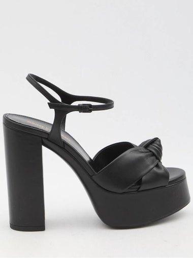 Bianca Black Leather Sandals - SAINT LAURENT - BALAAN 1