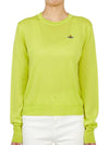 Women's Bea Jumper Logo Embroidered Knit Top Yellow - VIVIENNE WESTWOOD - BALAAN.