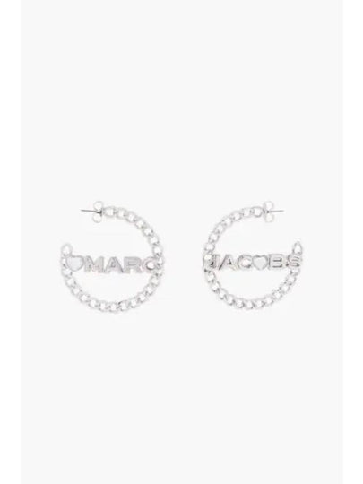 Chain Hoop Earrings CrystalSilver MBECS23007SVX - MARC JACOBS - BALAAN 1