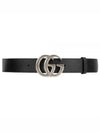 Double G Buckle Leather Belt Black - GUCCI - BALAAN 2