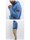 Wappen Patch Cotton Fleece Hoodie Blue - STONE ISLAND - BALAAN 7