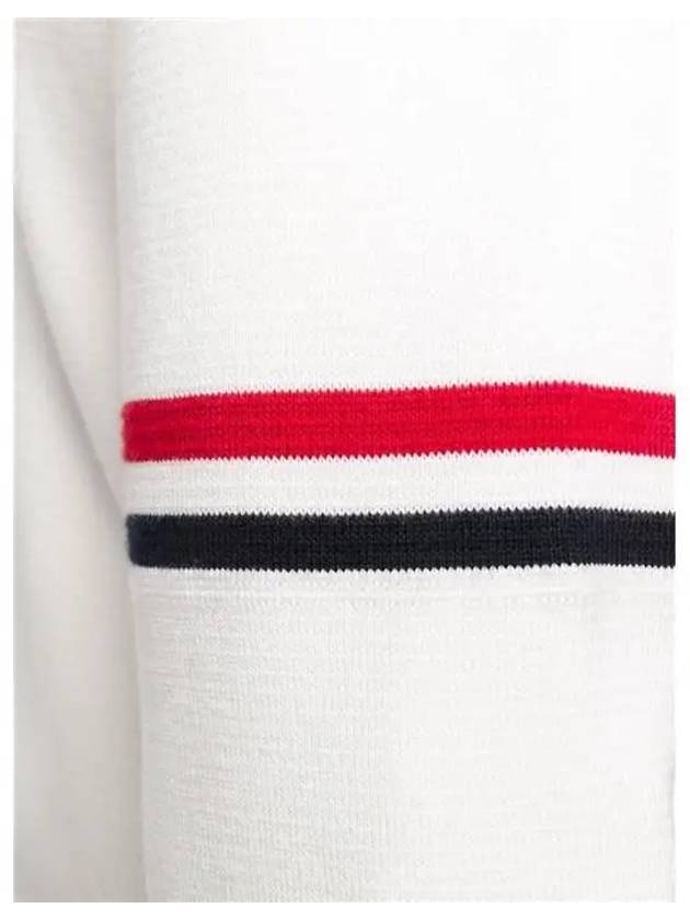 Men's Milan Stitch Armband Crew Neck Knit Top White - THOM BROWNE - BALAAN 5