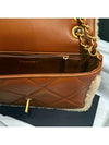 Classic Flap Bag Shearling Lambskin Gold Beige Brown - CHANEL - BALAAN 7