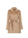 Max Mara STUDIO BCOLLAG tie wool coat 24260161016006 CAMEL - MAX MARA - BALAAN 3