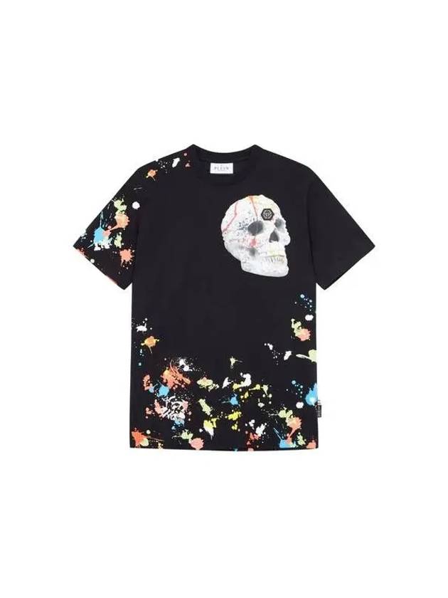 Men's Dripping Skull Cotton TShirt Black 270167 - PHILIPP PLEIN - BALAAN 1