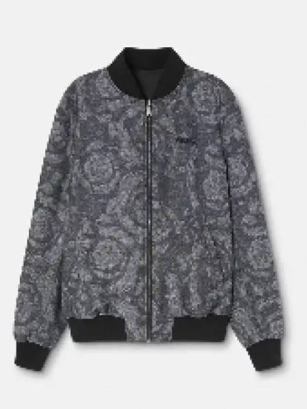 Embroidered Logo Reversible Bomber Jacket Grey - VERSACE - BALAAN 2