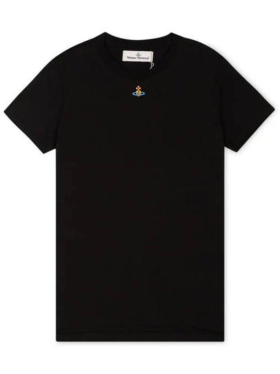 Embroided ORB Peru Short Sleeve T-Shirt Black - VIVIENNE WESTWOOD - BALAAN 2