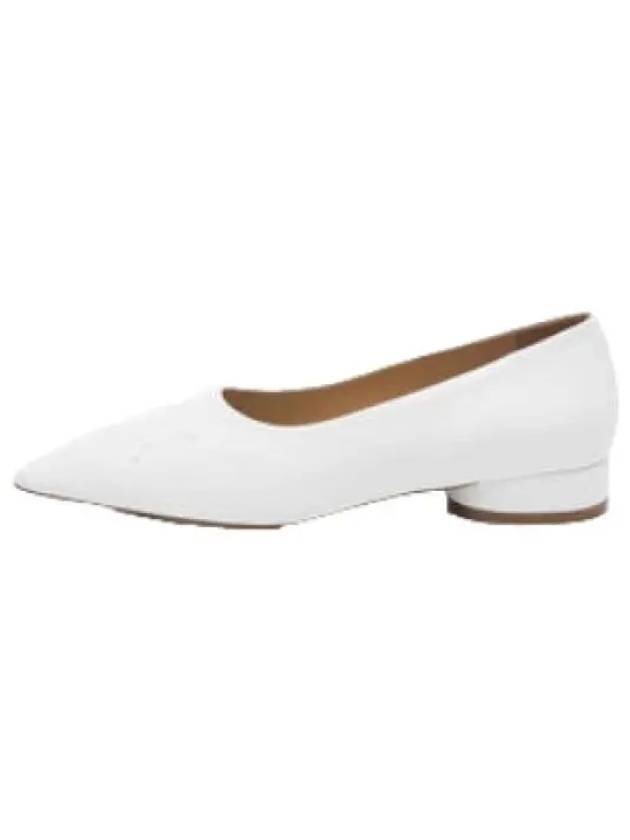 Point toe stitch Kiki ballerina flat shoes white - MAISON MARGIELA - BALAAN 1