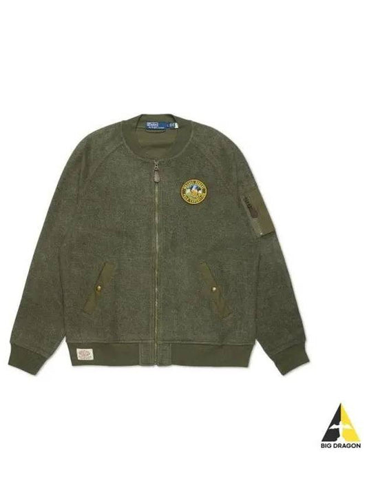 brushed fleece bomber jacket green - POLO RALPH LAUREN - BALAAN 1