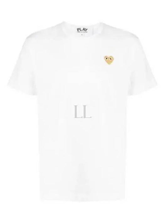 Small Gold Heart Wappen Short Sleeve T-Shirt White P1 T216 4 - COMME DES GARCONS - BALAAN 2