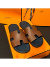 Men's Izmir Sandals Calfskin Brown Marine Blue Twotone - HERMES - BALAAN 3