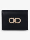 Double Gancio Half Wallet Black - SALVATORE FERRAGAMO - BALAAN 2