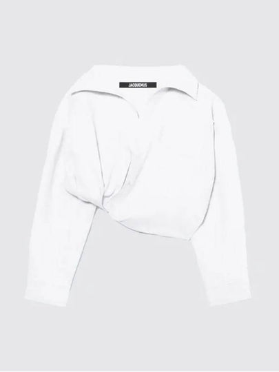 La Chemis MejeanTwist Tuck Blouse White - JACQUEMUS - BALAAN 2