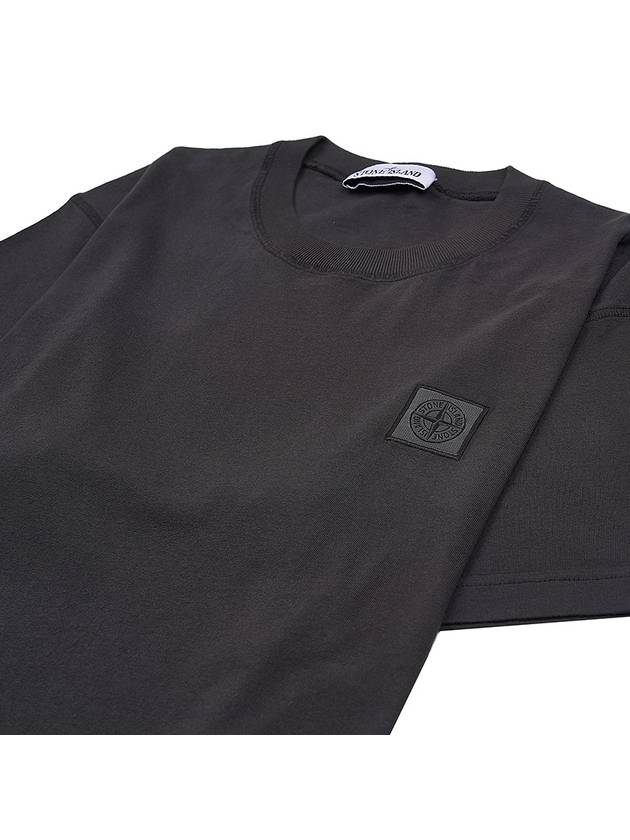 Organic Cotton Short Sleeve T-Shirt Dark Grey - STONE ISLAND - BALAAN 4