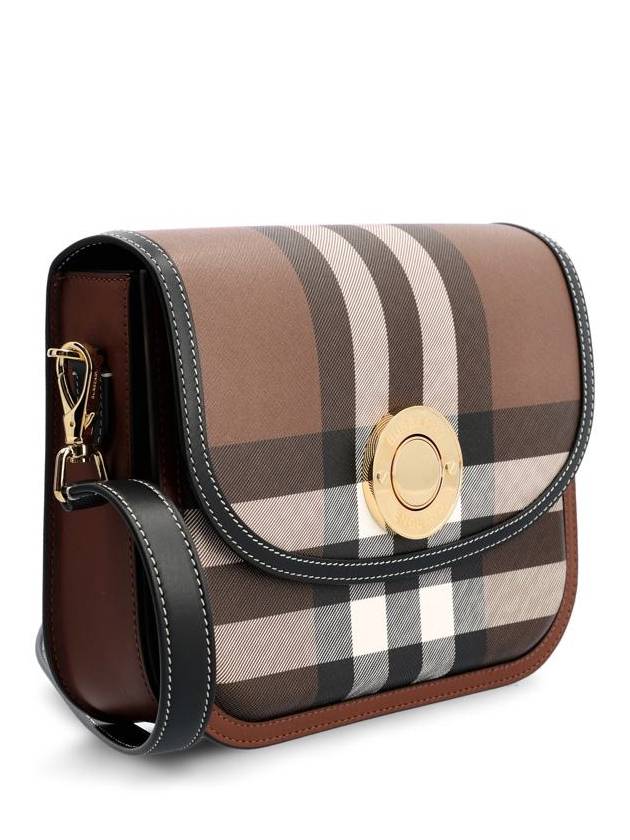 Elizabeth Check Leather Medium Cross Bag Brown - BURBERRY - BALAAN 3