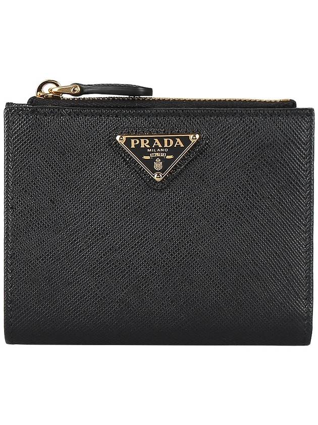 Small Saffiano Half Wallet Black - PRADA - BALAAN 3