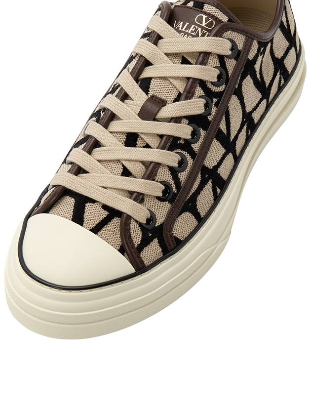 Toile Iconographe Low Top Sneakers Beige - VALENTINO - BALAAN 8