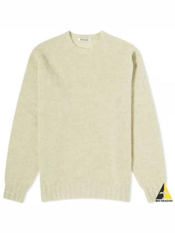 SHETLAND WOOL CASHMERE KNIT PO YELLOWGREEN A23AP02SC - AURALEE - BALAAN 1