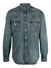 RRL Denim Long Sleeve Shirt Blue - POLO RALPH LAUREN - BALAAN 2