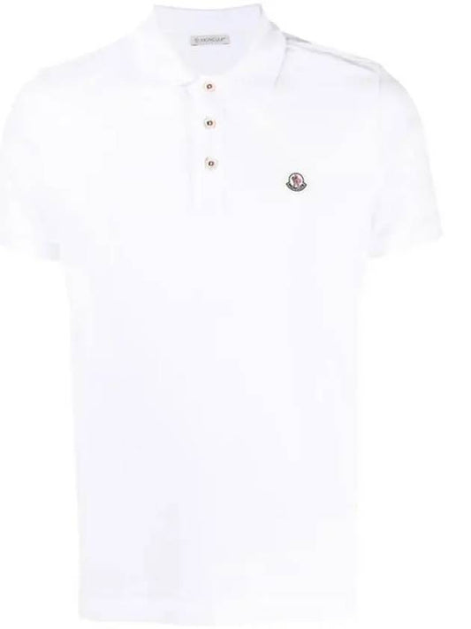 Logo Patch Polo Shirt White - MONCLER - BALAAN 2