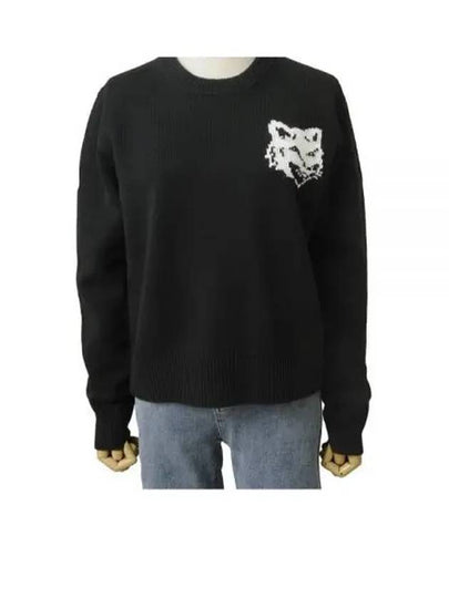 Fox Head Wool Sweatshirt Black - MAISON KITSUNE - BALAAN 2