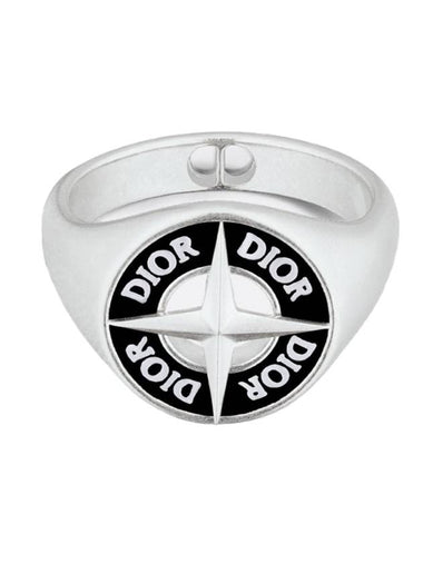 Stone Island Signet Ring Black Silver - DIOR - BALAAN 1