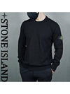 Logo Patch Knit Top Black - STONE ISLAND - BALAAN 3