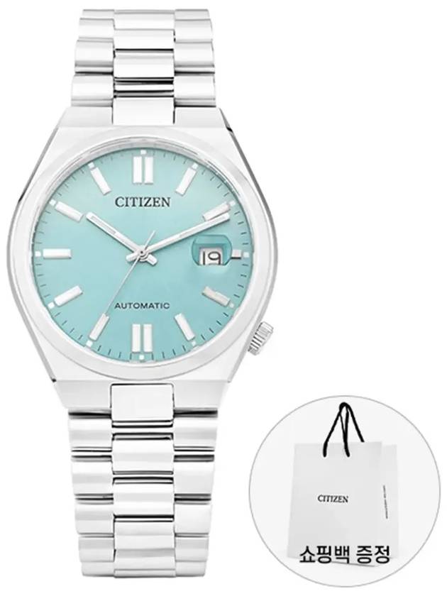 Automatic Metal Watch Silver Blue - CITIZEN - BALAAN 5