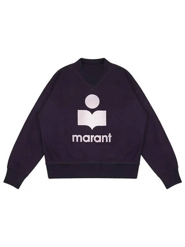 23FW SW0003FA A3M56E 86DU Moby Velvet Logo Sweatshirt Dark Plum　 997131 - ISABEL MARANT - BALAAN 1