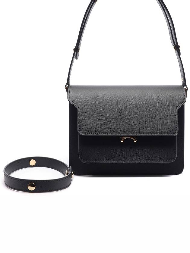 Saffiano Trunk Medium Shoulder Bag Black - MARNI - BALAAN 3